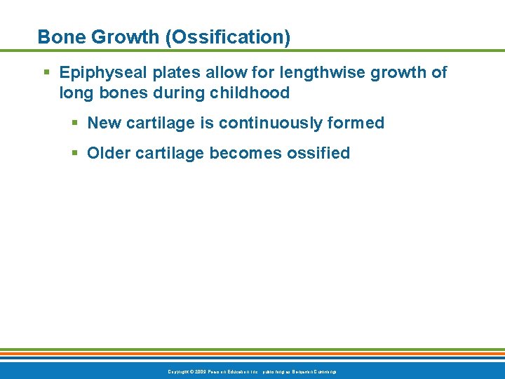 Bone Growth (Ossification) § Epiphyseal plates allow for lengthwise growth of long bones during