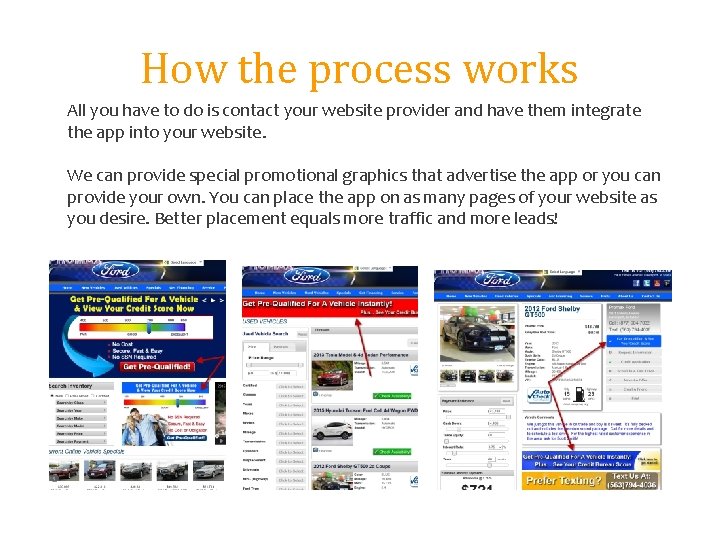 How the process works All you have to do is contact your website provider