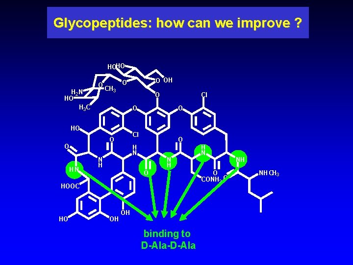 Glycopeptides: how can we improve ? HOHO O H 2 N HO H 3