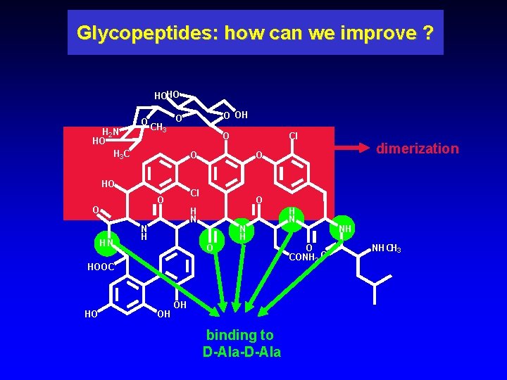 Glycopeptides: how can we improve ? HOHO O H 2 N HO H 3