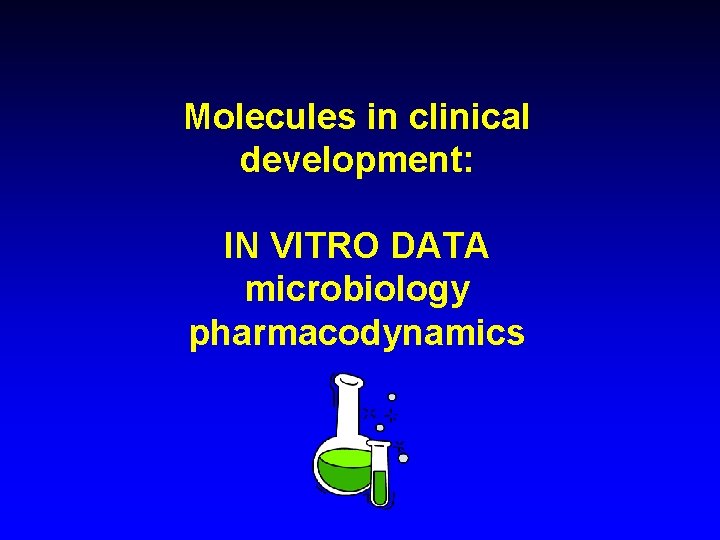 Molecules in clinical development: IN VITRO DATA microbiology pharmacodynamics 