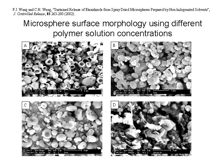 F. J. Wang and C. H. Wang, “Sustained Release of Etanidazole from Spray Dried