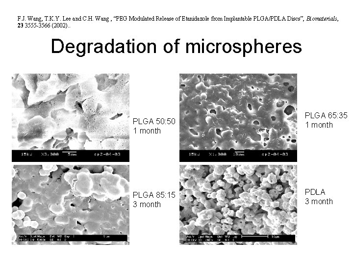 F. J. Wang, T. K. Y. Lee and C. H. Wang , “PEG Modulated