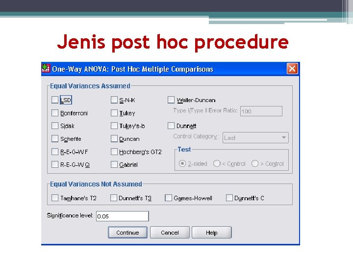 Jenis post hoc procedure 