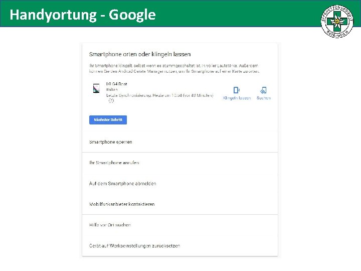 Handyortung - Google 