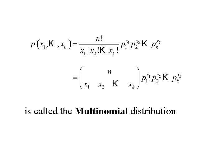 is called the Multinomial distribution 