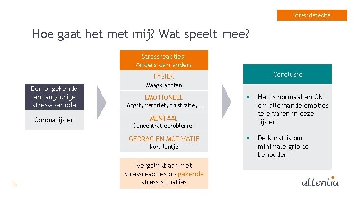 Stressdetectie Hoe gaat het mij? Wat speelt mee? Stressreacties: Anders dan anders Conclusie FYSIEK