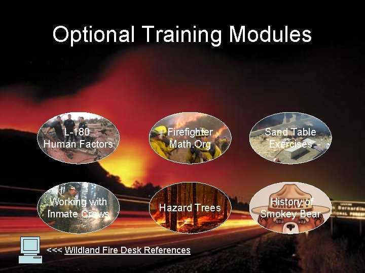 Optional Training Modules L-180 Human Factors Firefighter Math. Org Sand Table Exercises Working with