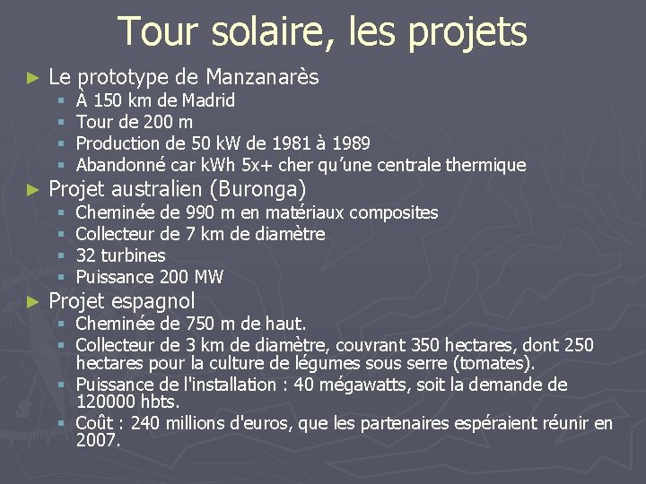 Tour solaire, les projets ► ► ► Le prototype de Manzanarès § § À