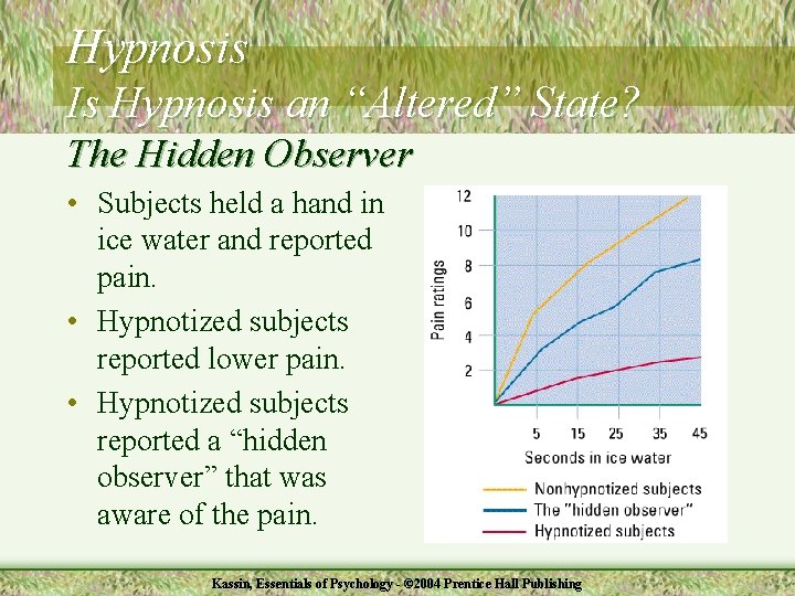 Hypnosis Is Hypnosis an “Altered” State? The Hidden Observer • Subjects held a hand