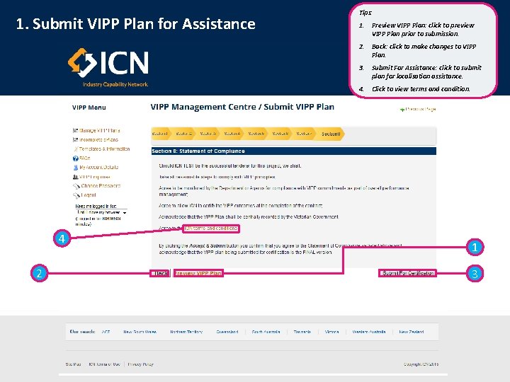 1. Submit VIPP Plan for Assistance Tips: 1. Preview VIPP Plan: click to preview
