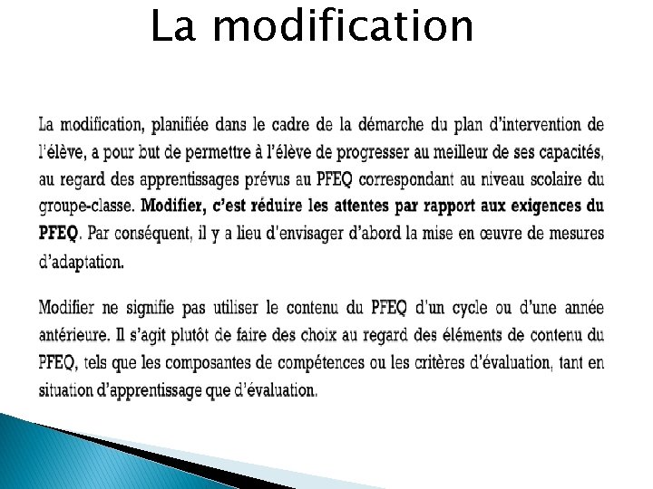 La modification 