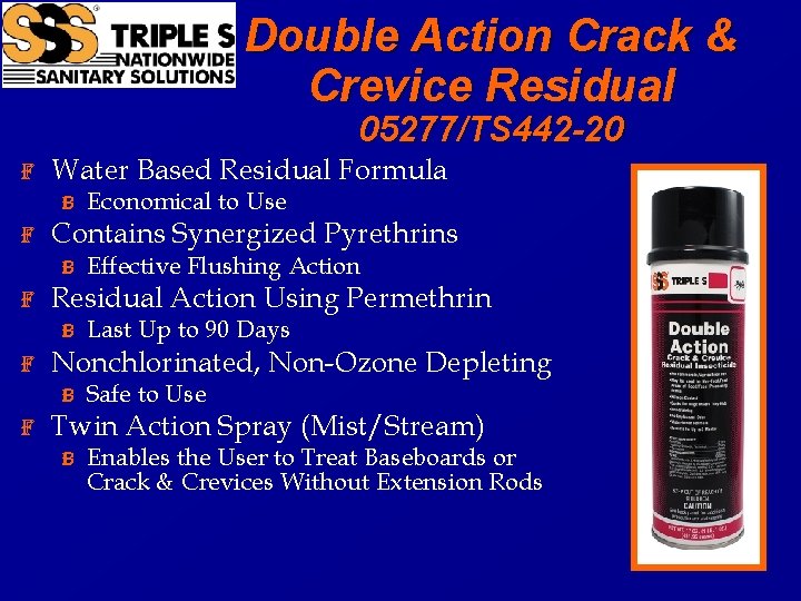 Double Action Crack & Crevice Residual 05277/TS 442 -20 F Water Based Residual Formula