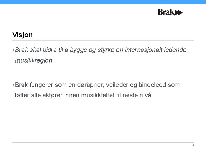 Visjon › Brak skal bidra til å bygge og styrke en internasjonalt ledende musikkregion