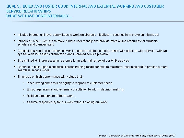 GOAL 3: BUILD AND FOSTER GOOD INTERNAL AND EXTERNAL WORKING AND CUSTOMER SERVICE RELATIONSHIPS