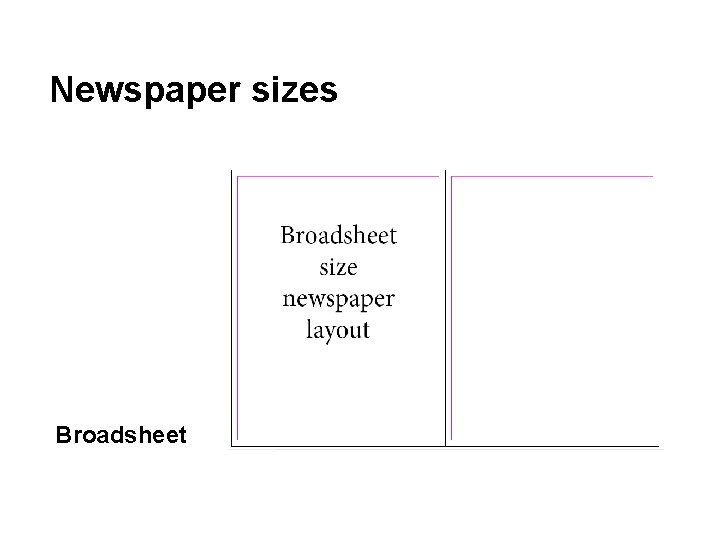 Newspaper sizes Broadsheet 