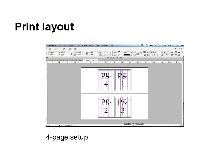 Print layout 4 -page setup 