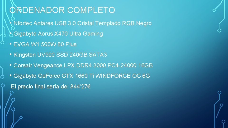 ORDENADOR COMPLETO • Nfortec Antares USB 3. 0 Cristal Templado RGB Negro • Gigabyte