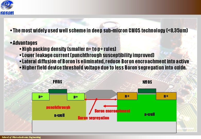  • The most widely used well scheme in deep sub-micron CMOS technology (<0.