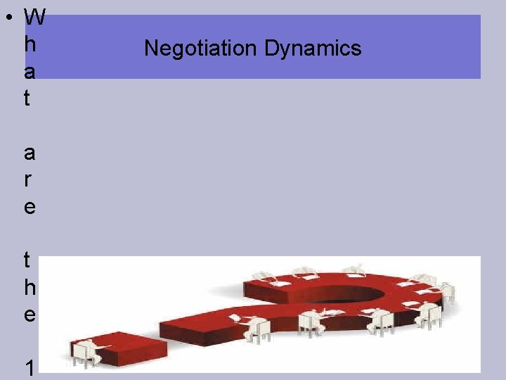  • W h a t a r e t h e 1 Negotiation