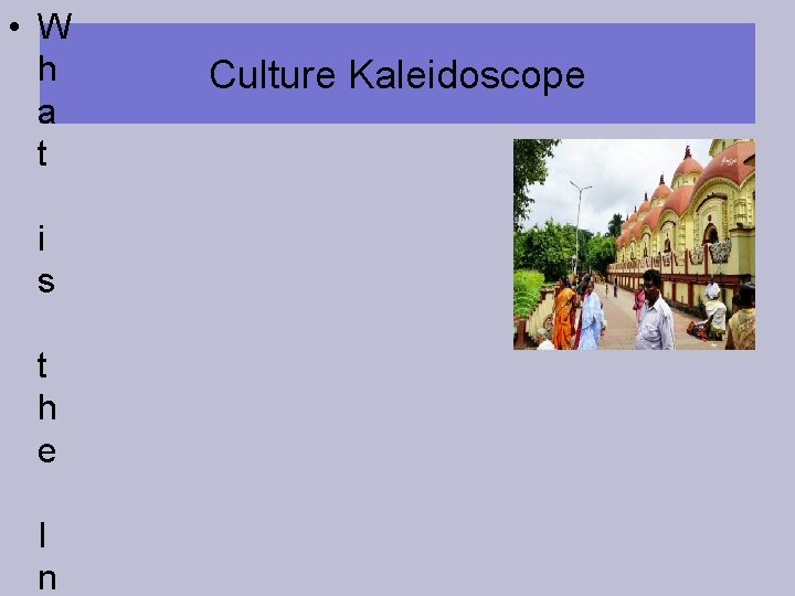  • W h a t i s t h e I n Culture