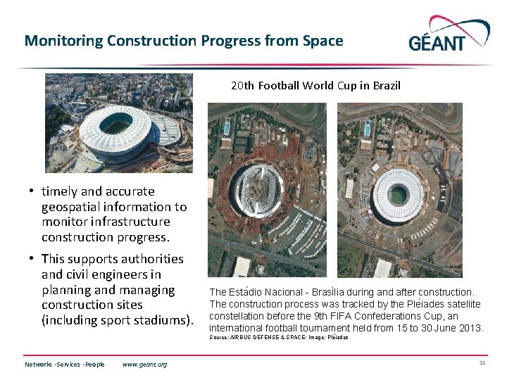Monitoring Construction Progress from Space 20 th Football World Cup in Brazil • timely