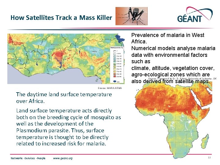 How Satellites Track a Mass Killer Prevalence of malaria in West Africa. Numerical models