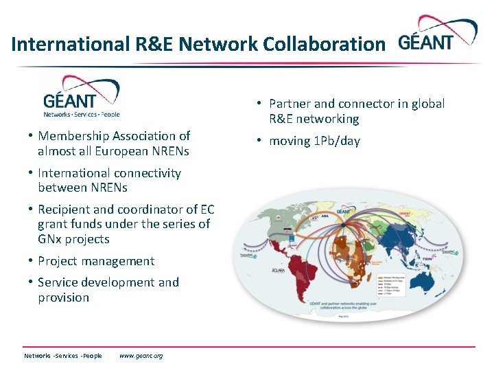 International R&E Network Collaboration • Partner and connector in global R&E networking • Membership