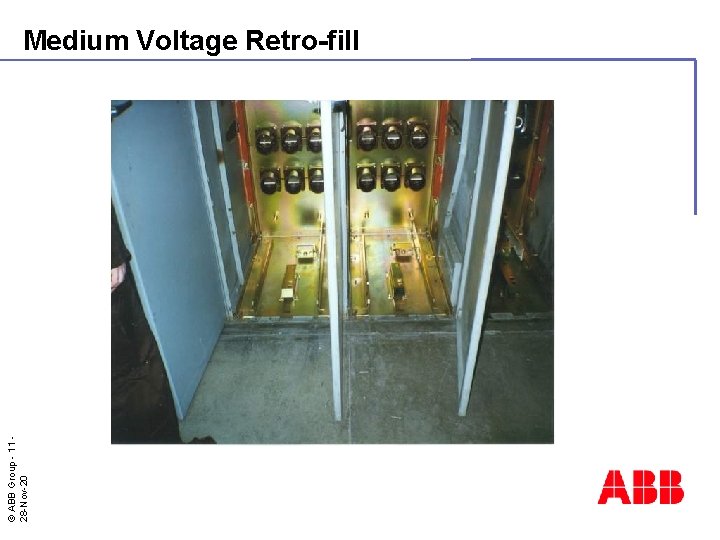 © ABB Group - 11 28 -Nov-20 Medium Voltage Retro-fill 