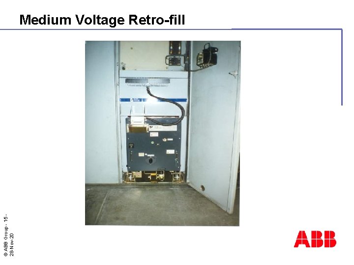 © ABB Group - 15 28 -Nov-20 Medium Voltage Retro-fill 