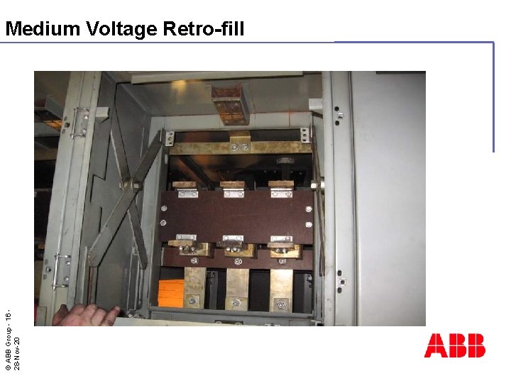 © ABB Group - 16 28 -Nov-20 Medium Voltage Retro-fill 