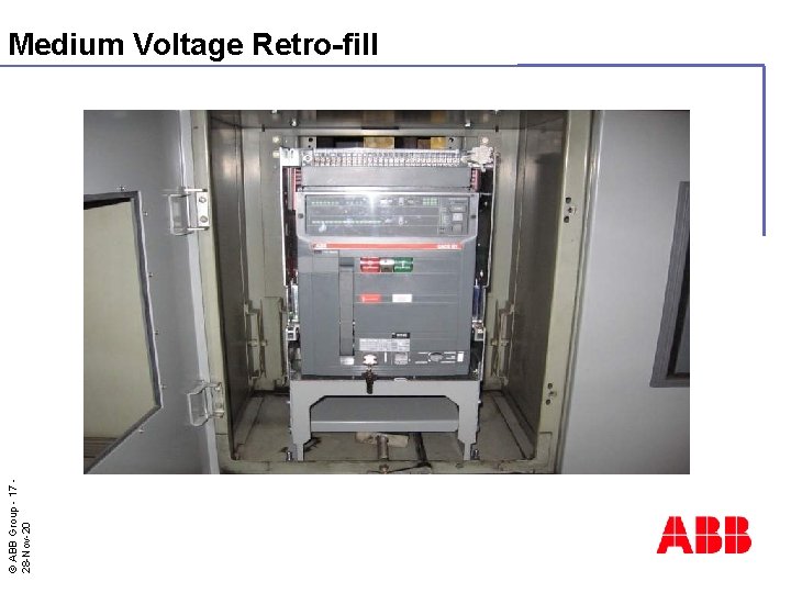 © ABB Group - 17 28 -Nov-20 Medium Voltage Retro-fill 