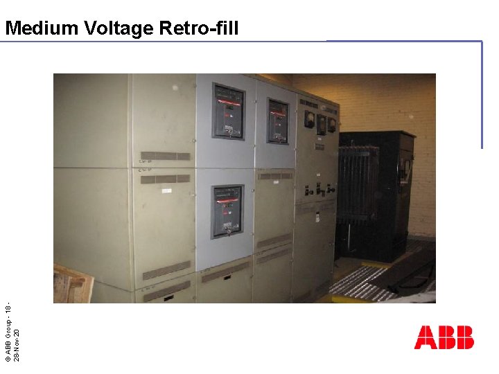 © ABB Group - 18 28 -Nov-20 Medium Voltage Retro-fill 