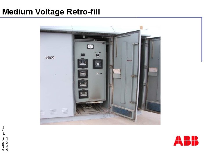 © ABB Group - 24 28 -Nov-20 Medium Voltage Retro-fill 