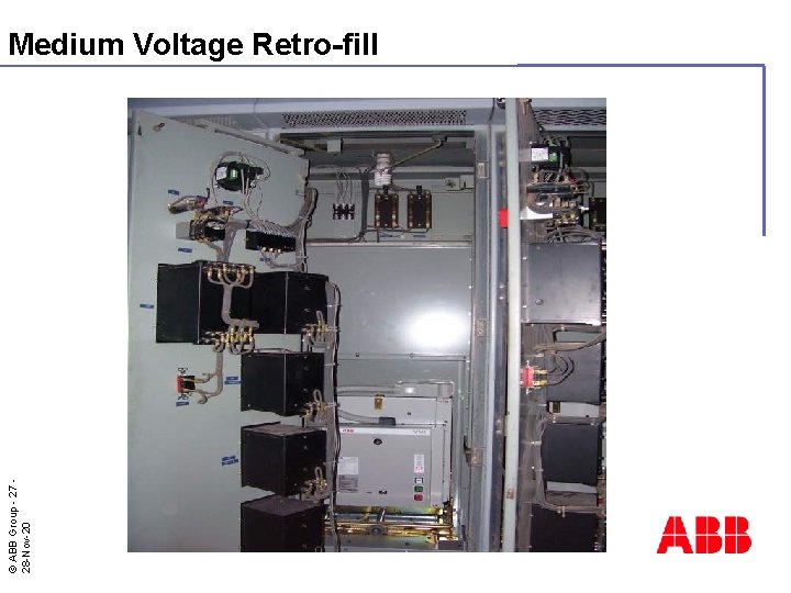 © ABB Group - 27 28 -Nov-20 Medium Voltage Retro-fill 