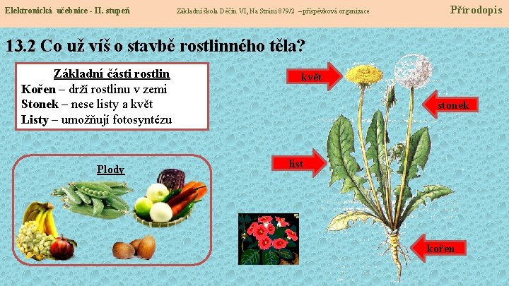 Elektronická učebnice - II. stupeň Základní škola Děčín VI, Na Stráni 879/2 – příspěvková