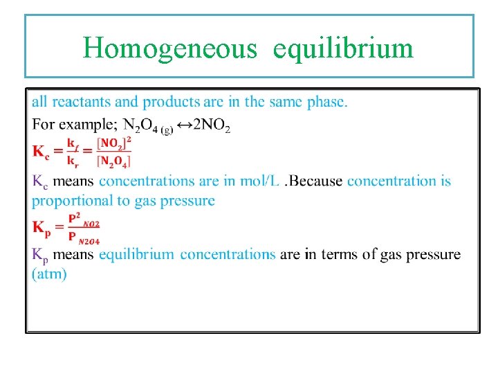 Homogeneous equilibrium • 