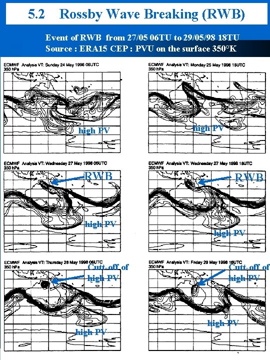 5. 2 Rossby Wave Breaking (RWB) Event of RWB from 27/05 06 TU to