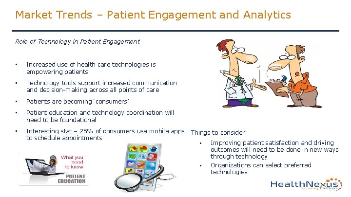 Market Trends – Patient Engagement and Analytics Role of Technology in Patient Engagement •