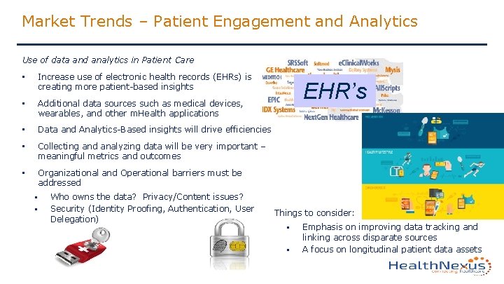 Market Trends – Patient Engagement and Analytics Use of data and analytics in Patient