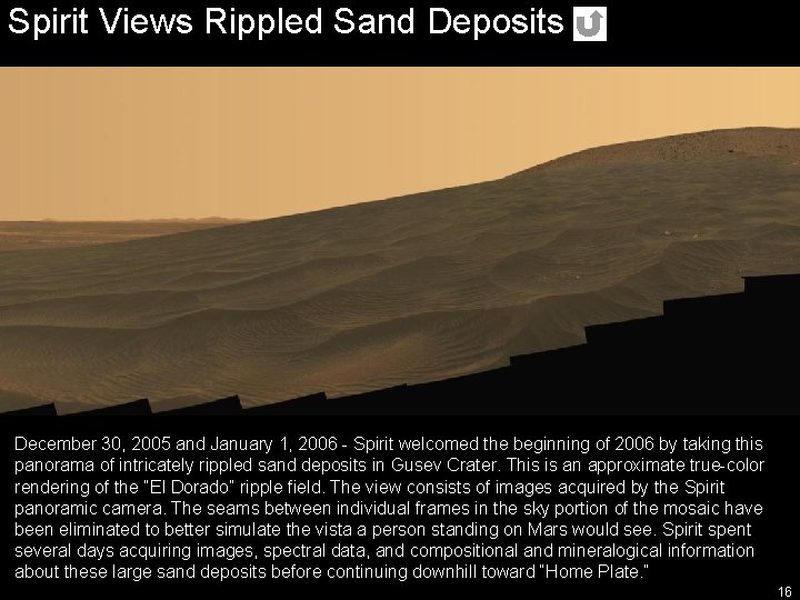 Spirit Views Rippled Sand Deposits December 30, 2005 and January 1, 2006 - Spirit