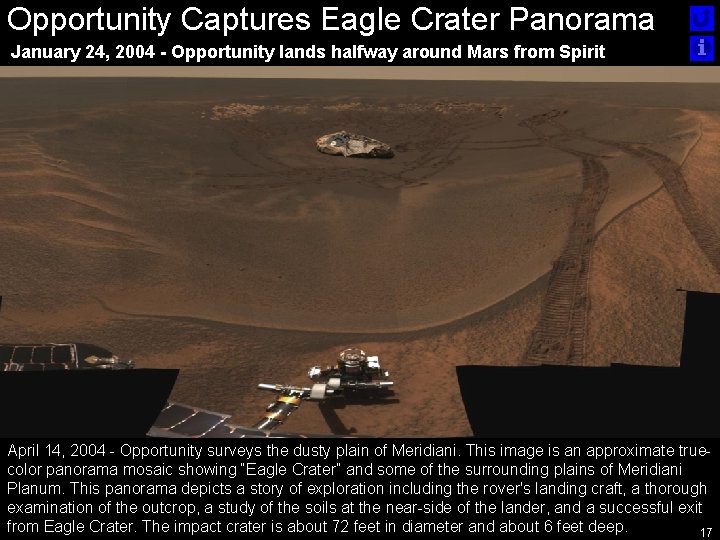 Opportunity Captures Eagle Crater Panorama January 24, 2004 - Opportunity lands halfway around Mars