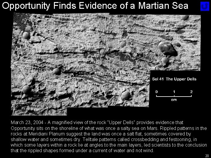 Opportunity Finds Evidence of a Martian Sea March 23, 2004 - A magnified view