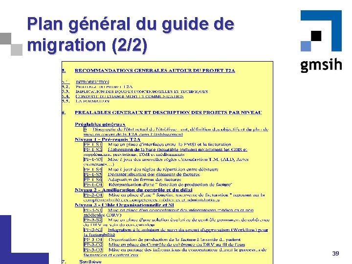 Plan général du guide de migration (2/2) 39 