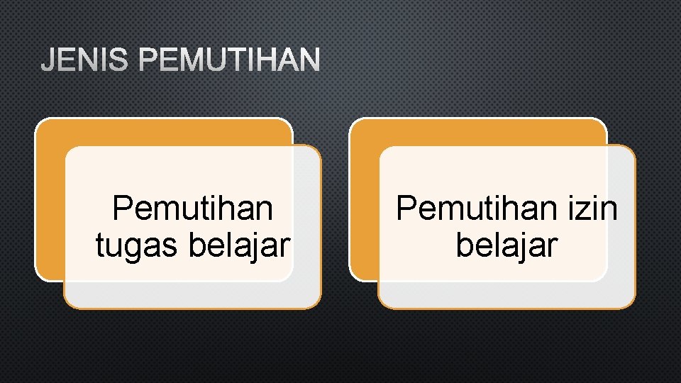 JENIS PEMUTIHAN Pemutihan tugas belajar Pemutihan izin belajar 