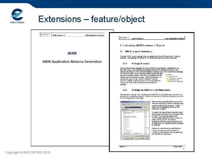 Extensions – feature/object Copyright EUROCONTROL 2011 
