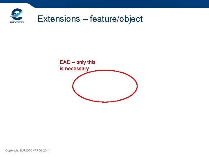 Extensions – feature/object EAD – only this is necessary Copyright EUROCONTROL 2011 
