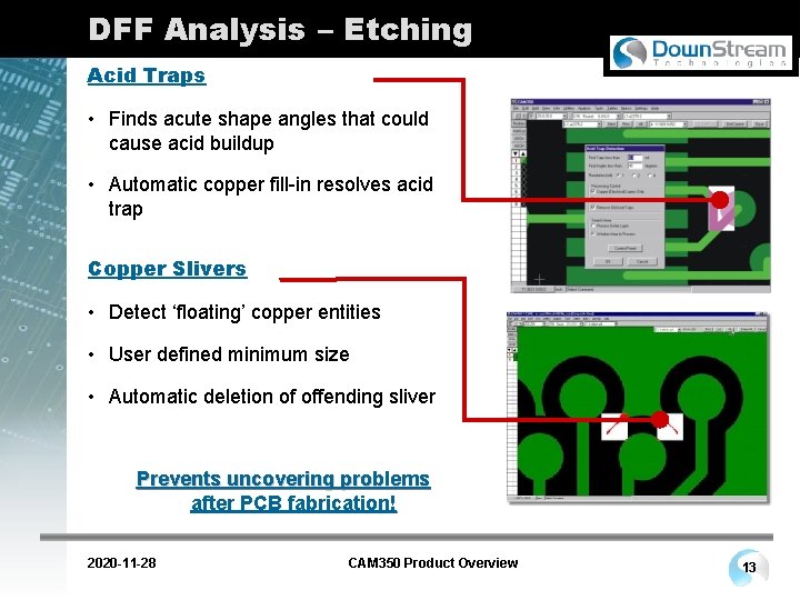 DFF Analysis – Etching Acid Traps • Finds acute shape angles that could cause