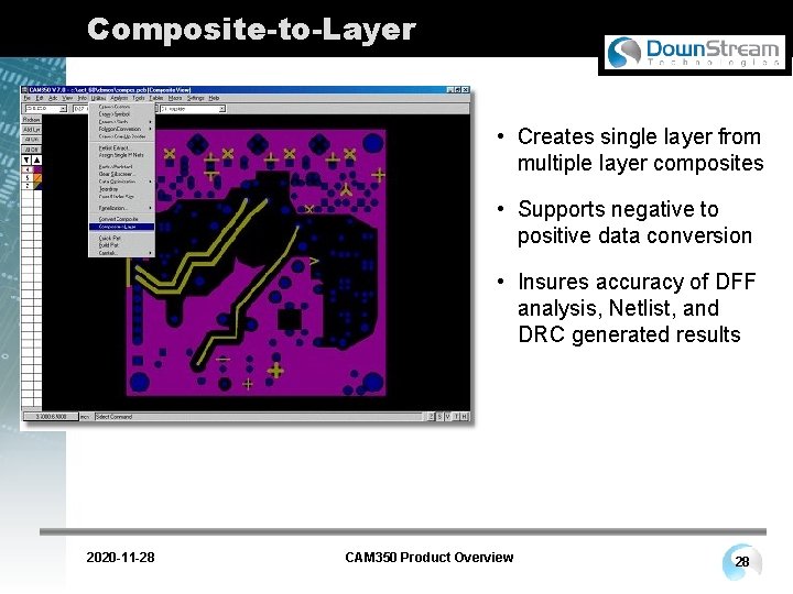 Composite-to-Layer • Creates single layer from multiple layer composites • Supports negative to positive
