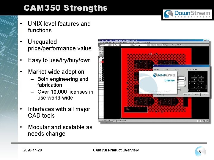 CAM 350 Strengths • UNIX level features and functions • Unequaled price/performance value •